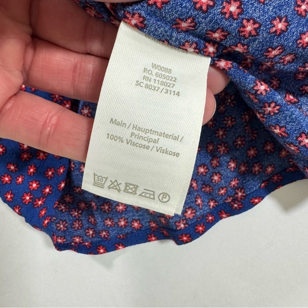 Boden Mellissa Ruffle Neck Blouse Riviera Blue Star View 4